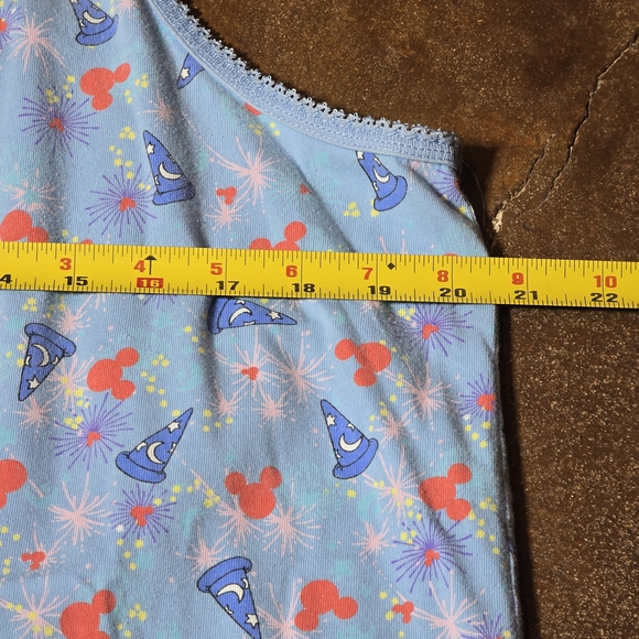 Walt Disney World Mickey Fantasia Nightgown Sleepwear Blue 100% Cotton XL - Picture 7 of 7